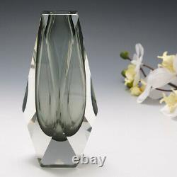 Heading A Mandruzzato pewter sommerso facet cut geometric vase Date c1970 O
