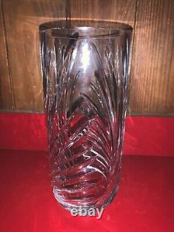 High End Cut Crystal Swirl Vase