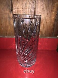 High End Cut Crystal Swirl Vase