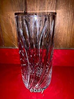 High End Cut Crystal Swirl Vase