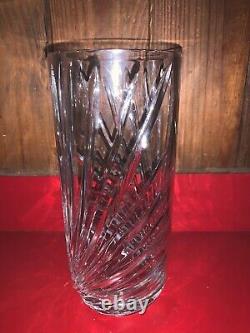 High End Cut Crystal Swirl Vase