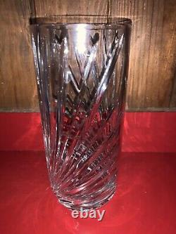 High End Cut Crystal Swirl Vase