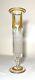 High Quality Antique Moser Gold Gilt Cut Crystal Glass Trumpet Flute Vase