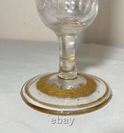 High quality antique Moser gold gilt cut crystal glass trumpet flute vase