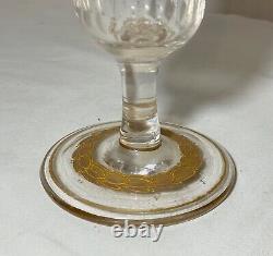 High quality antique Moser gold gilt cut crystal glass trumpet flute vase