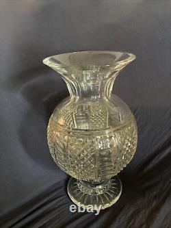 House of Waterford 13 Cut Crystal Vase Ball Large Ornate Glass Beautiful