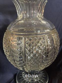 House of Waterford 13 Cut Crystal Vase Ball Large Ornate Glass Beautiful