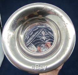Huge Antique Silver Bohemian Hand Cut Crystal Footed Vase 13 3/4 Germany c. 1880