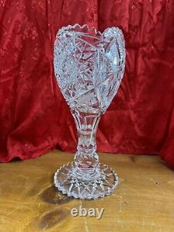 Huge Cut Crystal Vase