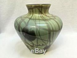 Imperial Heart & Vine / Leaf & Vine Vase 1920's Lead Lustre Cut Top Cased Glass