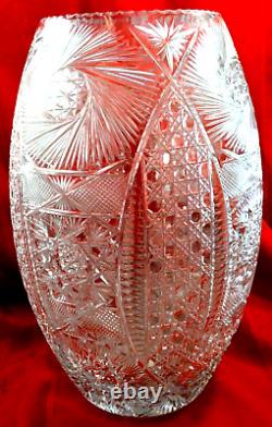 Impressive Large Cut Glass Cylinder Vase 17 Beautiful
