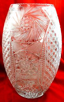 Impressive Large Cut Glass Cylinder Vase 17 Beautiful