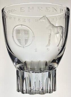 J & L Lobmeyr SIGNED 1961 Wiener Festwochen cut glass bowl crystal horse antique