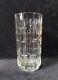 Japanese Hand Cut Lead Crystal Art Glass Faceted Cylindrical Vase Signed
