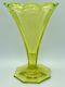 Josef Hoffmann Moser Karlsbad 1920s Facet Cut Glass Vase Art Deco Uranium