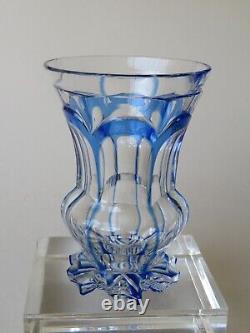 Jungendstil Art Deco Austrian Or Bohemian Blue Cut To Clear Vase Koloman Moser