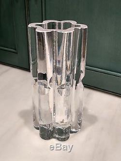 Kosta Goran Warff Ribbed Cut Glass Mid Century Vase