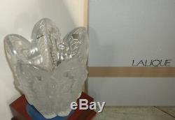 LALIQUE CHRYSALIDE Crystal Vase Large Clear hand cut female nude frosted
