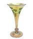 Lct Louis Comfort Tiffany Heart Vine Intaglio Cut Glass Trumpet Vase #1534-589m
