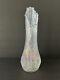 Le Smith Clear Iridescent Swung Vase Diamond Cut Pinched Base Carnival Glass 14