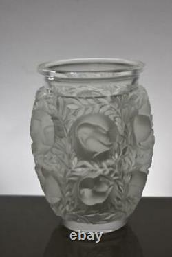 Lalique France Bagatelle Vase Signed Birds. Fauna & Floral Theme Cut Glass