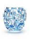 Lalique Tourbillons Small Vase Height 12cm / 5, Clear With Blue Patina 10442100