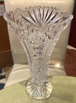 Large 10 T Stunning ABP Brilliant Period Cut Glass Vase