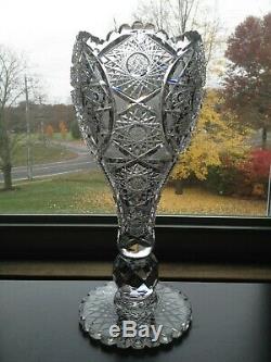 Large Antique ABP Brilliant Period Cut Glass Chalice Vase