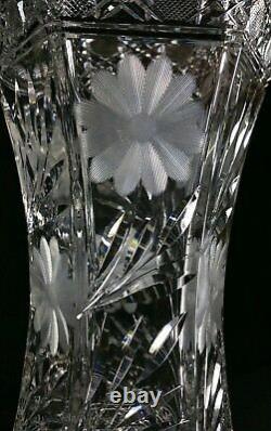 Large Antique ABP Cut Glass Vase 8.7x14.5 Classic Pairpoint No Makers Mark VFINE