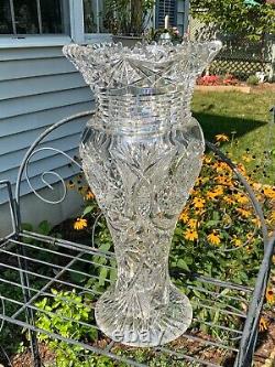 Large Antique ABP cut glass vase attributed to T. B. Clark