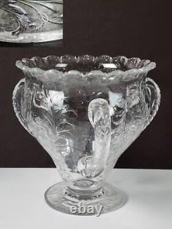 Large Antique American Brilliant Cut Glass Loving Cup Vase, Signed Hawkes