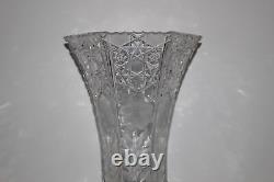 Large Antique Brilliant Cut Glass 14 Vase-floral