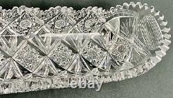 Large Beautiful Antique Abp Signed J. Hoare 12 Cut Glass Cracker Tray Bowl