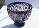 Large Crystal Bowl /fruit Vase 21x24 Cm Purple Cut To Clear Overlay, Russia, New