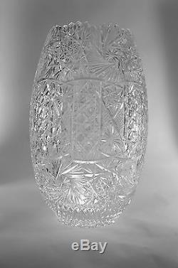Large Cut Crystal Vase Turkish Glass Vintage Vase