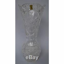 Large German Meissen Echt Meissener Breikristall Clear Crystal Cut Vase Flower
