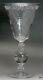 Large Impressive American Cut & Etched Glass Vase W Controlled Bubble Stem
