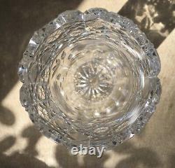 Large Round Antique Vintage American Brilliant Cut Crystal Vase