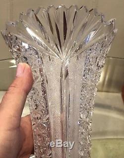 Large Stunning ABP Brilliant Period Cut Glass Vase