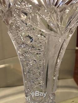 Large Stunning ABP Brilliant Period Cut Glass Vase