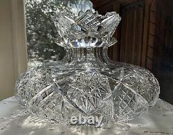 Libbey Empress American Brilliant Cut Glass 10 Flower Center c. 1900-1910