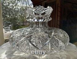 Libbey Empress American Brilliant Cut Glass 10 Flower Center c. 1900-1910