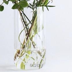 Louise Roe Copenhagen RARE Handmade Art Glass Cut Crystal Tall Vase 10.5 H