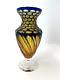 Lrg Mario Cioni Italian Hand Blown Cut Cobalt Blue Gold Art Glass Mannequin Vase