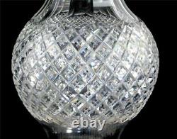 M032 PAIR TALL ANTIQUE CUT GLASS VASES PROBABLY THOMAS WEBB 40cm 15 5/8 tall