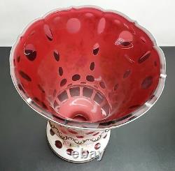 MASSIVE Czech BOHEMIAN GLASS VASE Cut To Cranberry Absolutely GORGEOUS