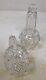 Matched Pair Car Vases Antique Cut Crystal Glass 6 Tall Perfect Condition