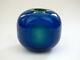 Mdina Early Blue Glass Facet Cut Inside Out Vase Malta Michael Harris 70s