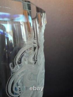 Milan Mottl Cut Crystal Medusa Vase Signed