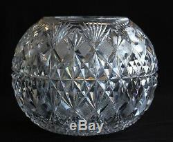 Monumental Antique ABP American Brilliant Period Cut Glass Rose Bowl Globe Vase